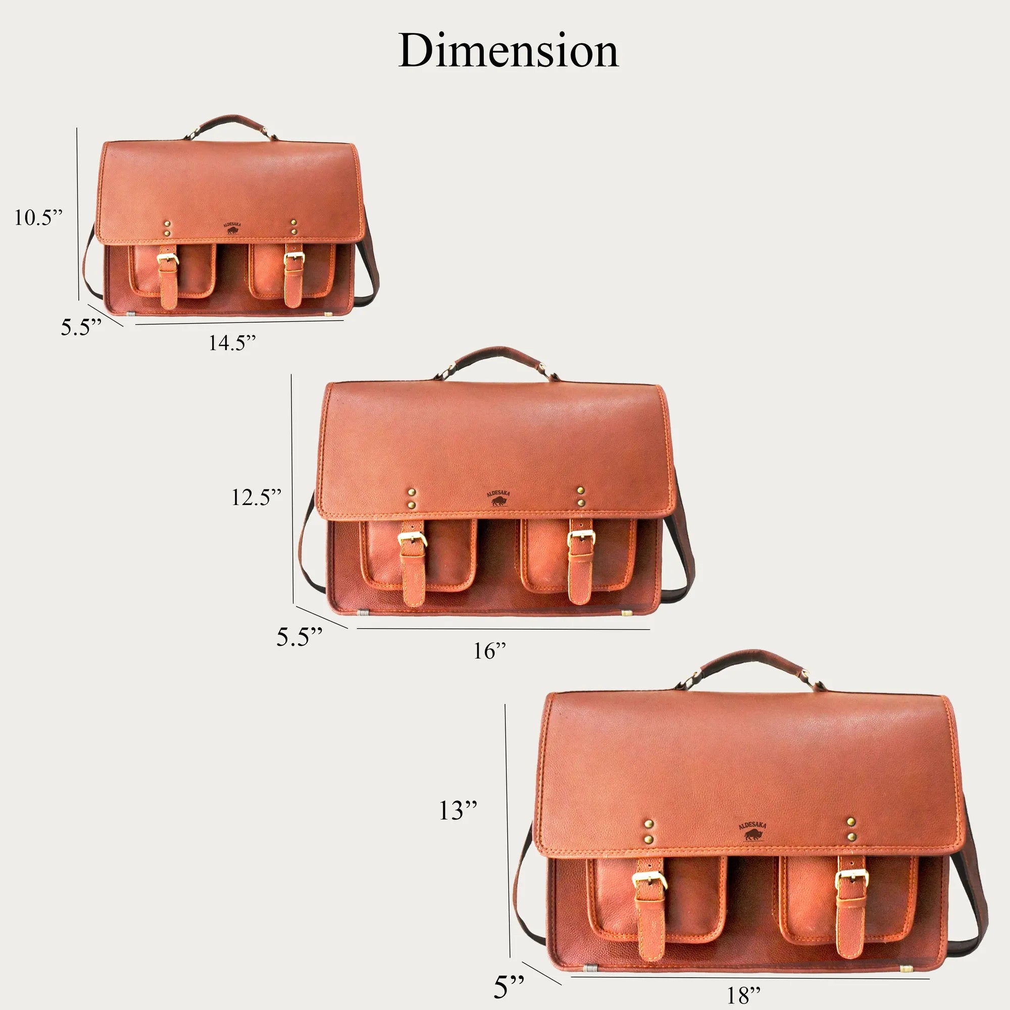 Cognac Leather Laptop Satchel – Full-Grain Handmade Bag for Professionals & Students (14" / 16" / 18")