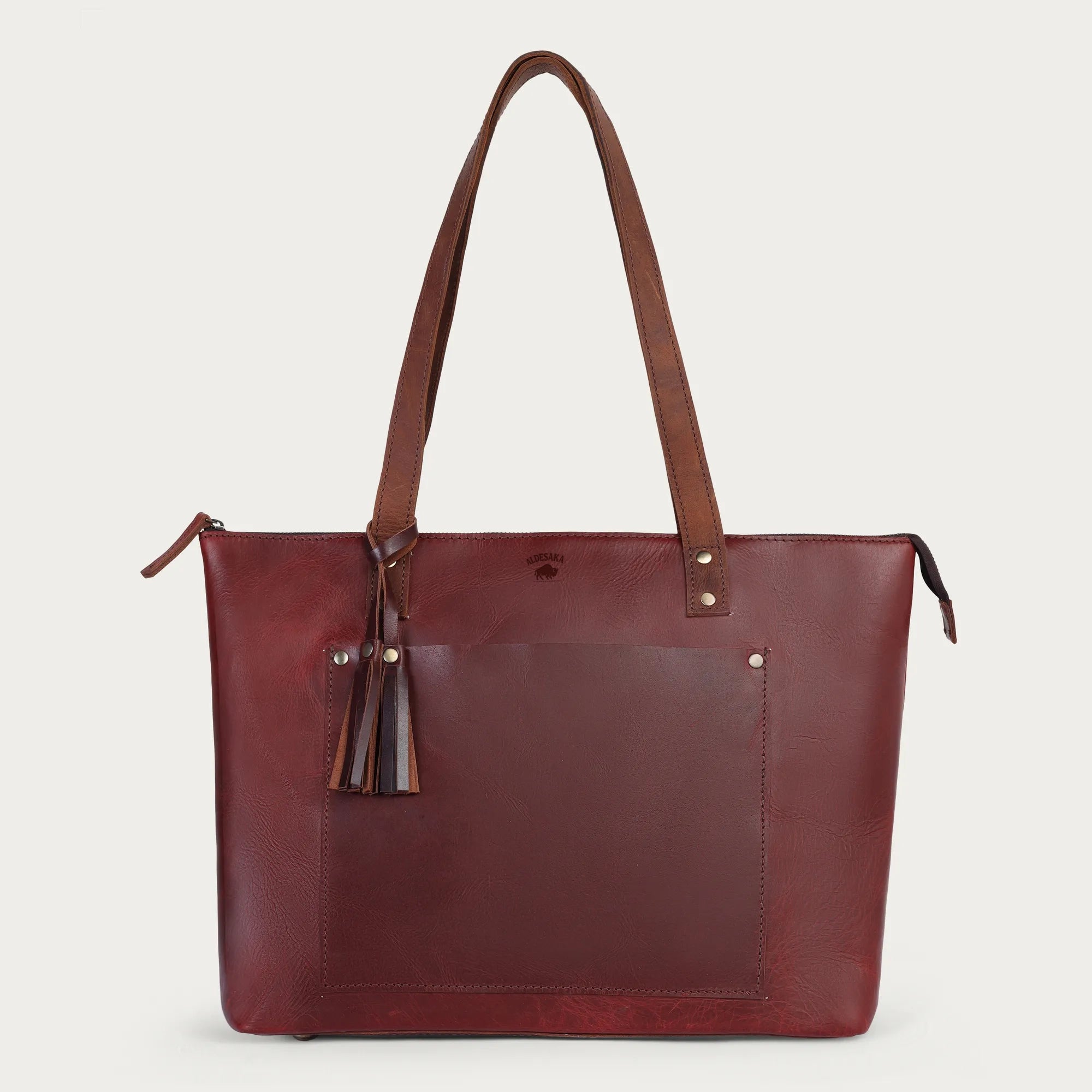 Wine Red Leather Shoulder Bag for Women – Handcrafted Full-Grain Tote | Personalized | Global Delivery | Work-Ready Elegance