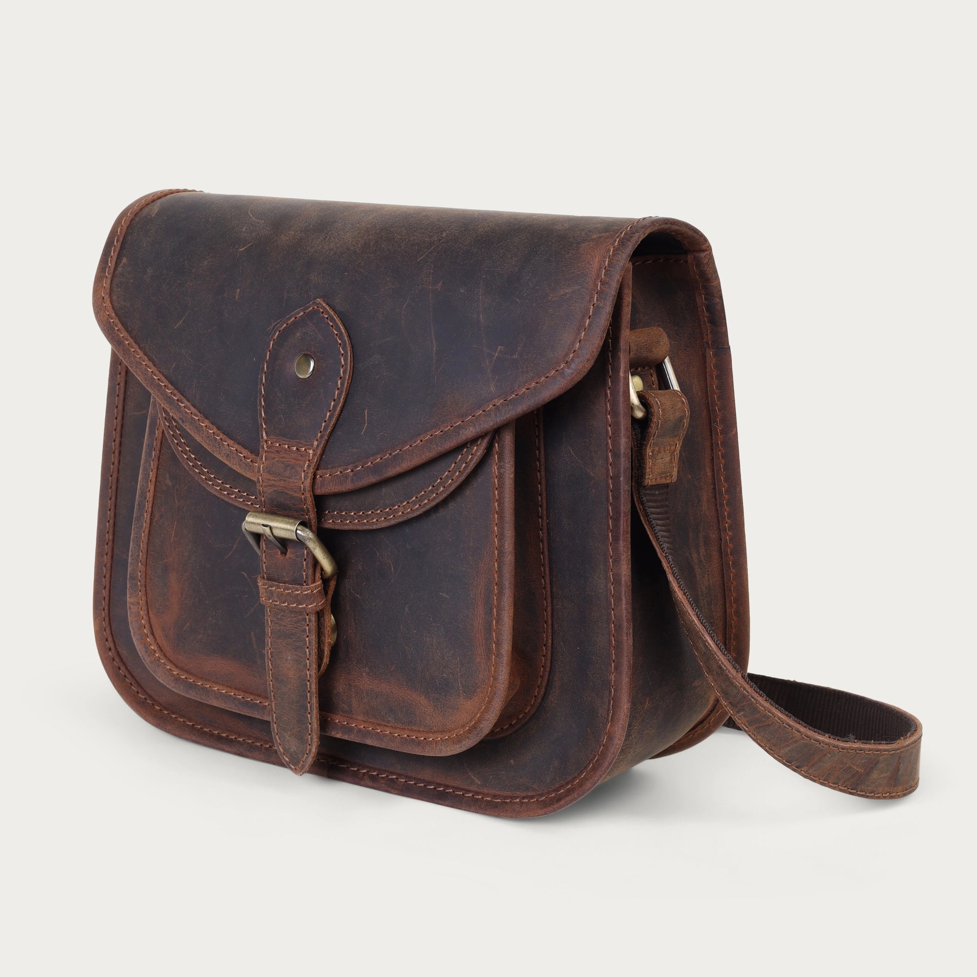 Leather Saddle Bag – Full Grain Leather Crossbody | Handmade Gift for Her | Travel Friendly & Ready to Ship