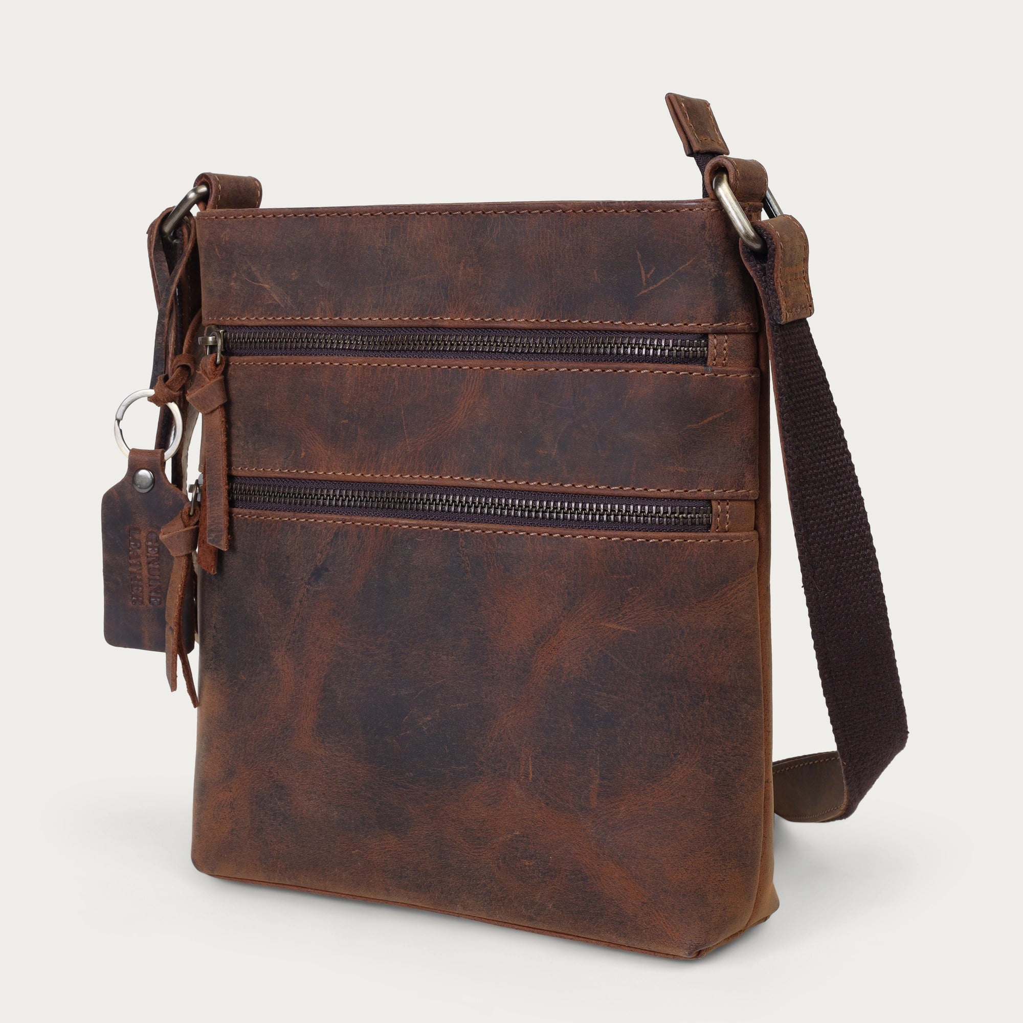 Genuine Leather Crossbody Bag – Compact, Personalized Daily Bag | Gift for Mother | Handcrafted by Skilled Artisans