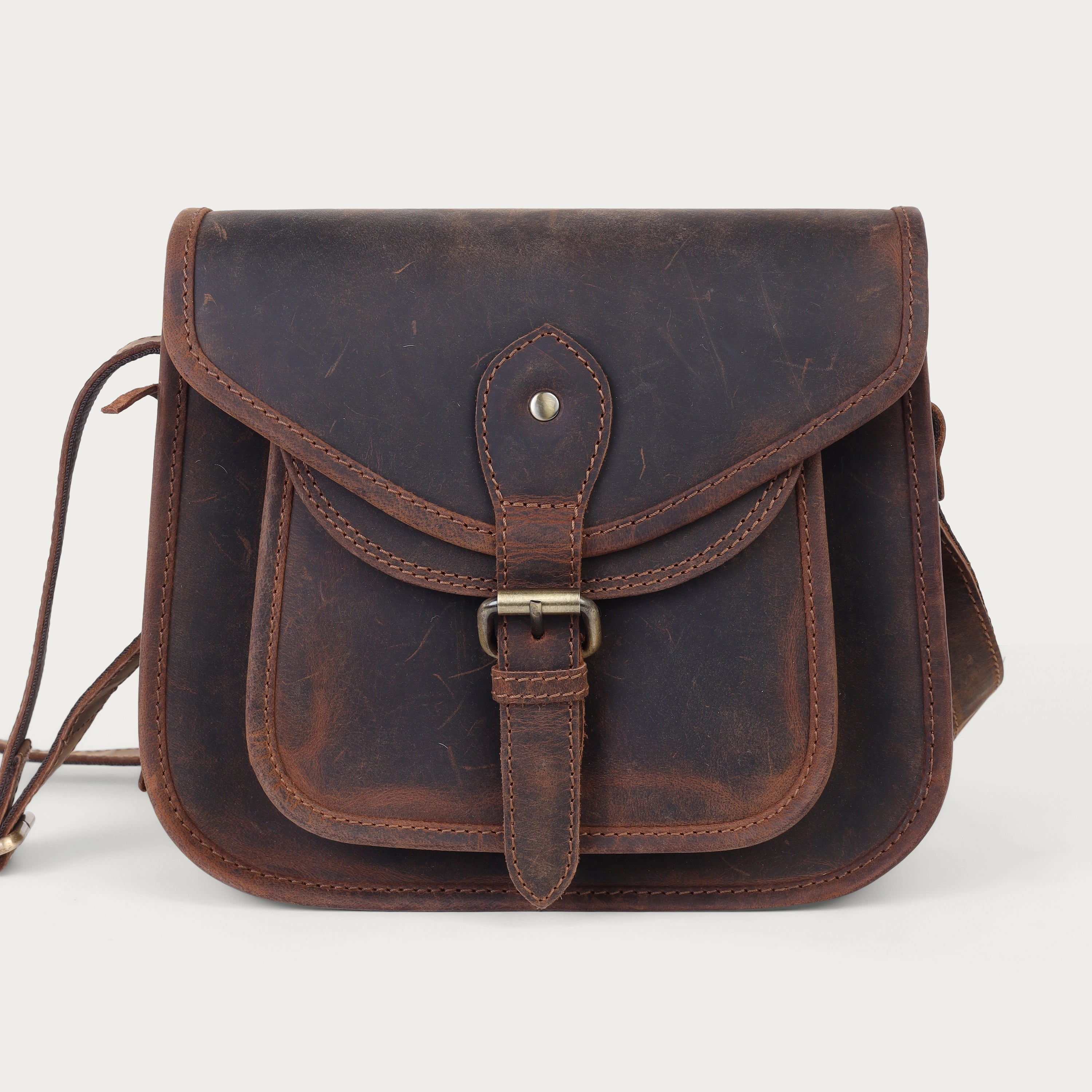 Leather Saddle Bag – Full Grain Leather Crossbody | Handmade Gift for Her | Travel Friendly & Ready to Ship