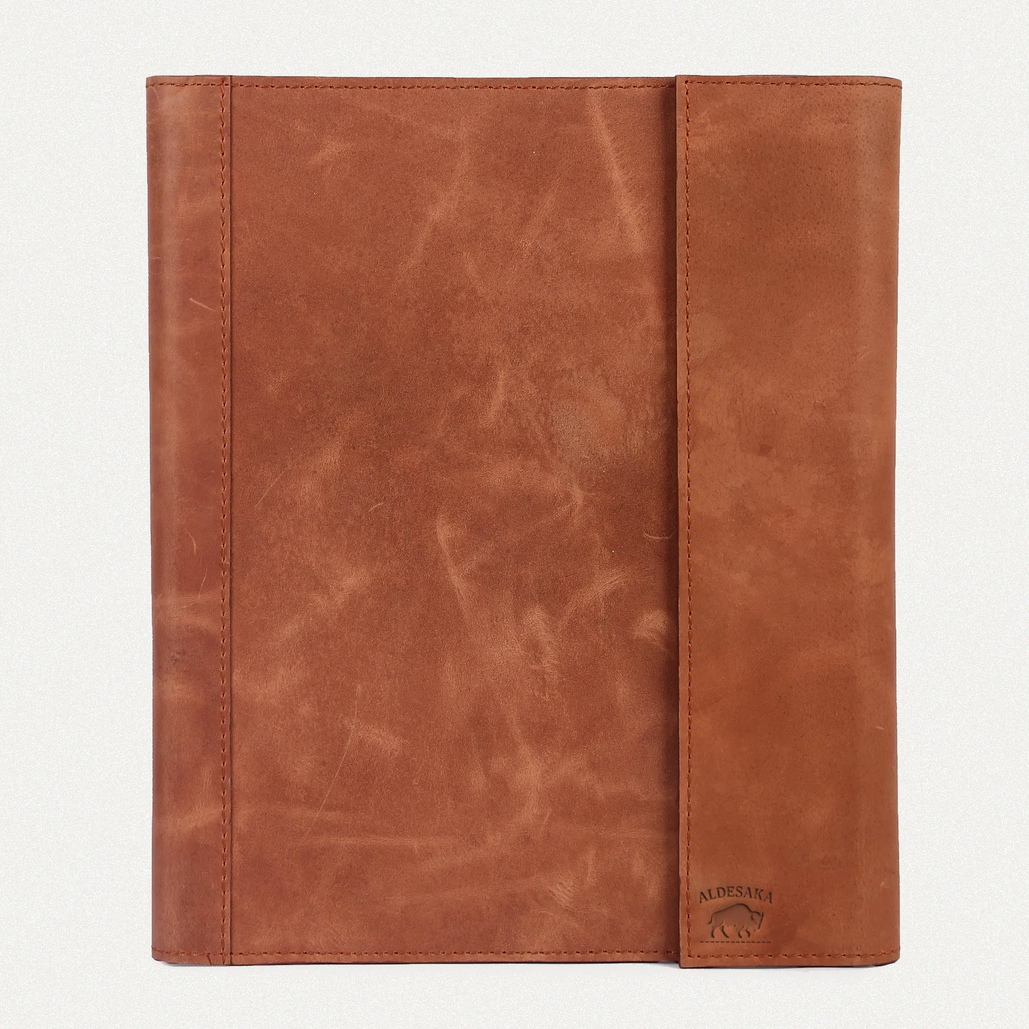 Tan Full-Grain Leather Portfolio – A4 & A5 Document Folder with Magnetic Closure