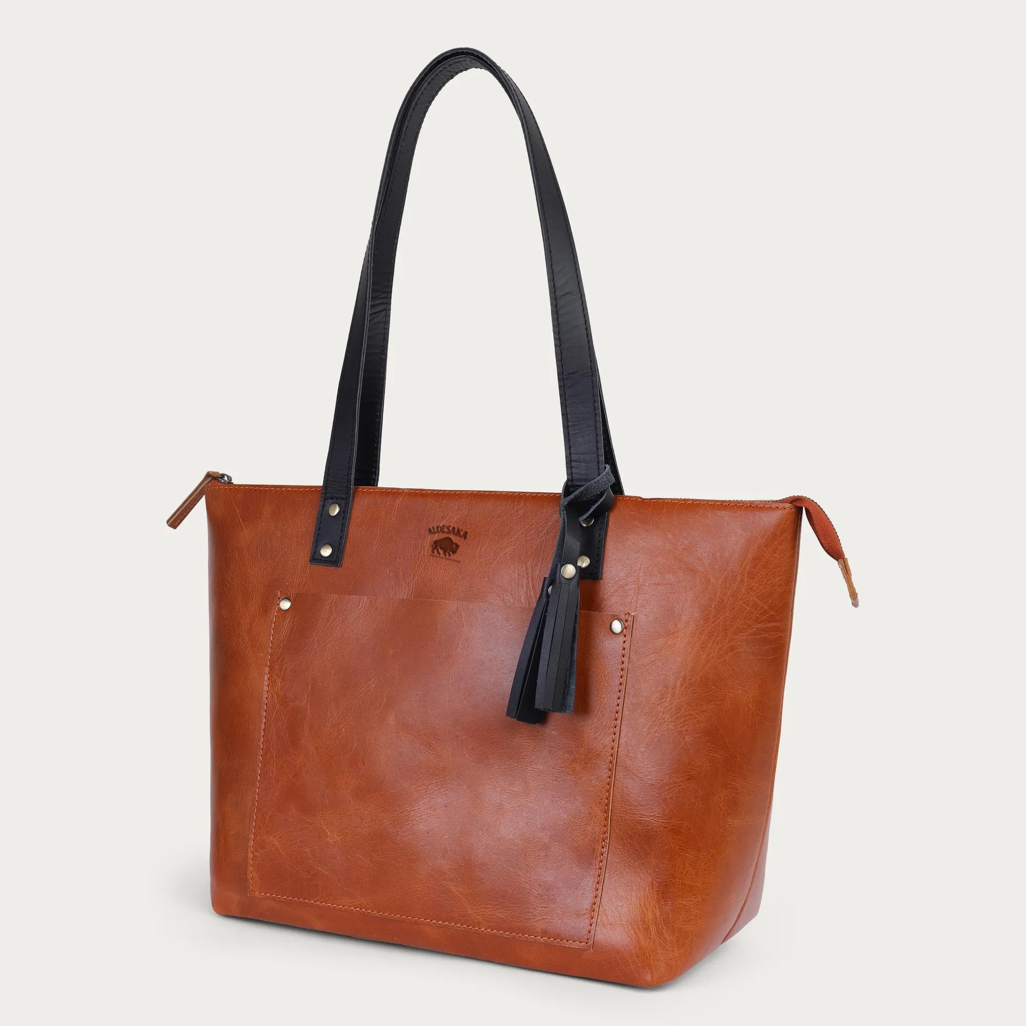 Tan Leather Tote Bag – Full Grain Handmade Everyday Carry