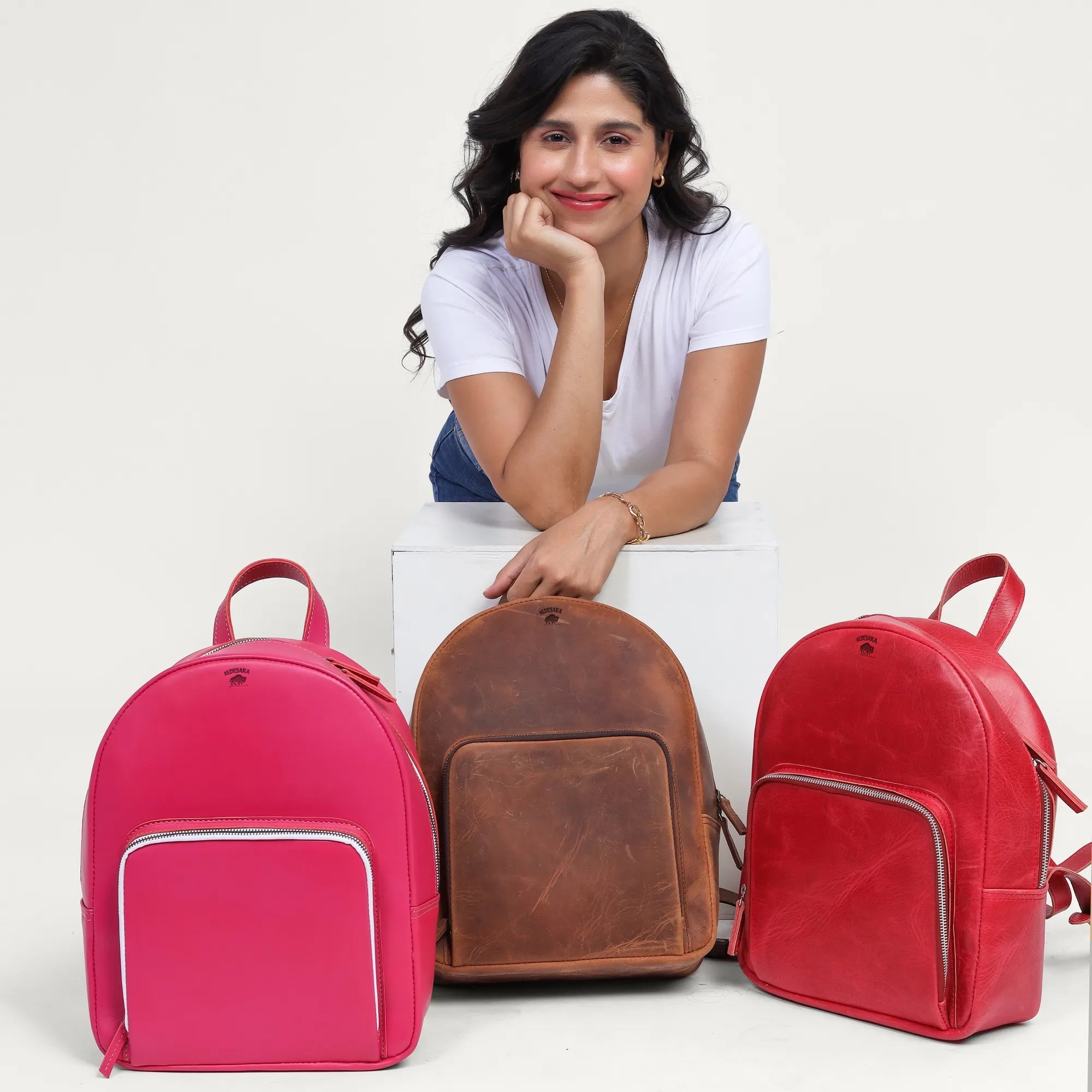 Rustic Leather Backpack for Women – Handmade Full-Grain Travel & School Bag | Personalized Gift for Teens | Distress Brown