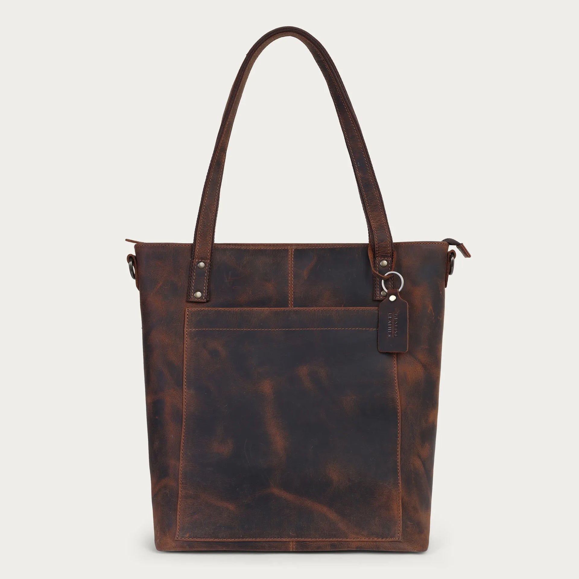 Vintage Brown Leather Tote