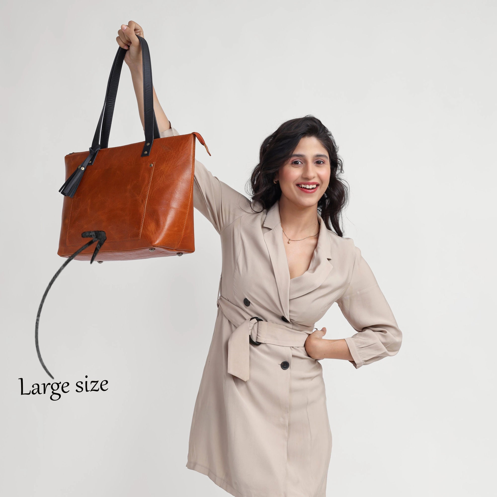 Tan Leather Tote Bag – Full Grain Handmade Everyday Carry