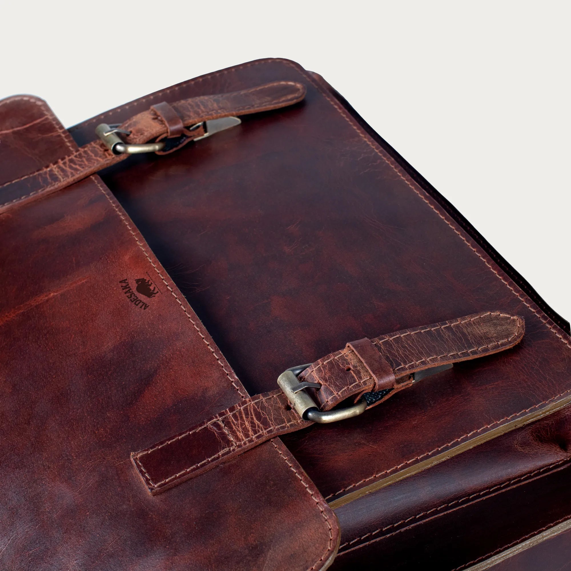 Full Grain Distressed Leather Messenger Bag – Handmade Buckle Flap Satchel for Men & Women | Laptop Work Bag in 14” 16” 18” Sizes | Rustic Gift for Him