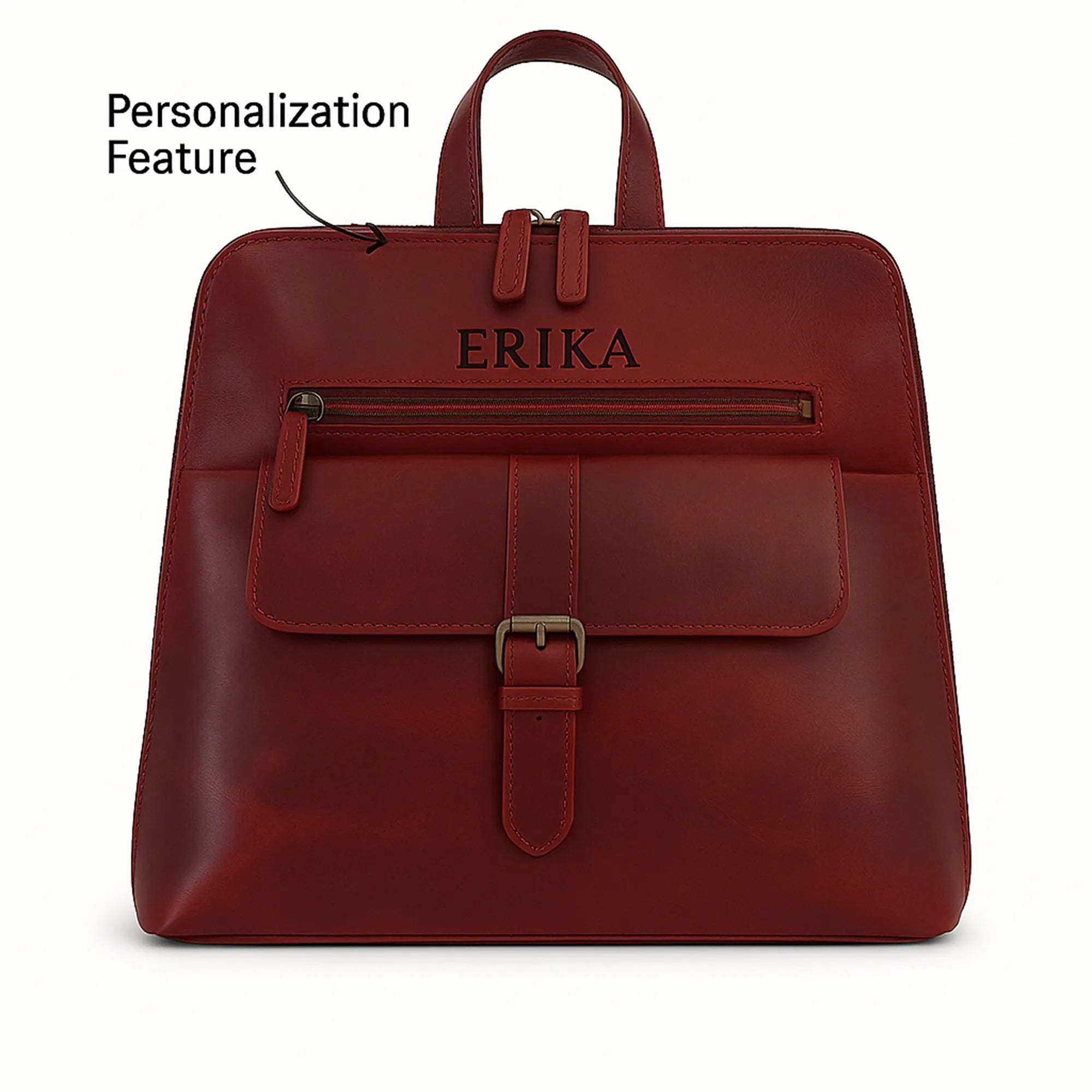 Wine Leather Backpack – Handmade Full Grain Burgundy Backpack for Women