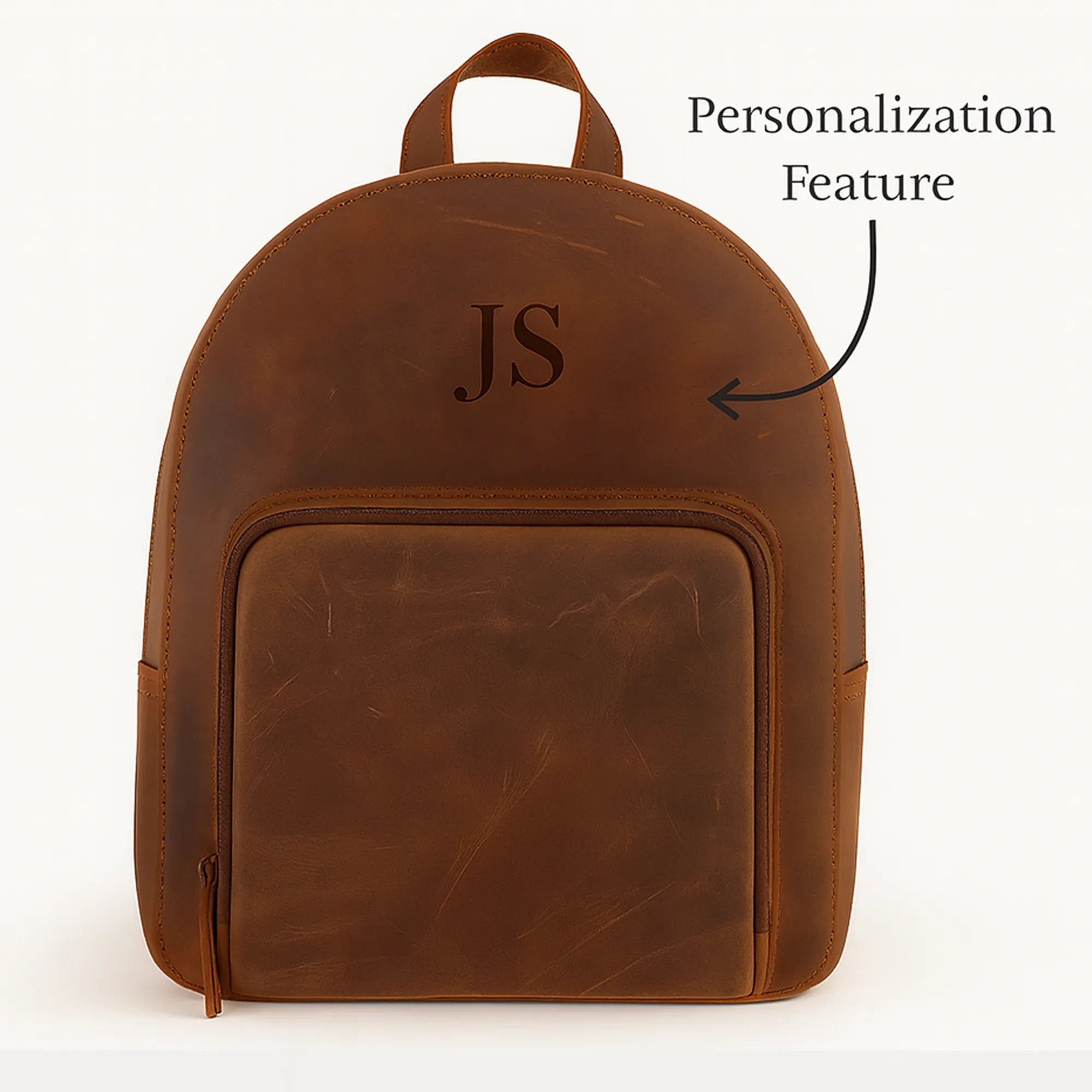Rustic Leather Backpack for Women – Handmade Full-Grain Travel & School Bag | Personalized Gift for Teens | Distress Brown