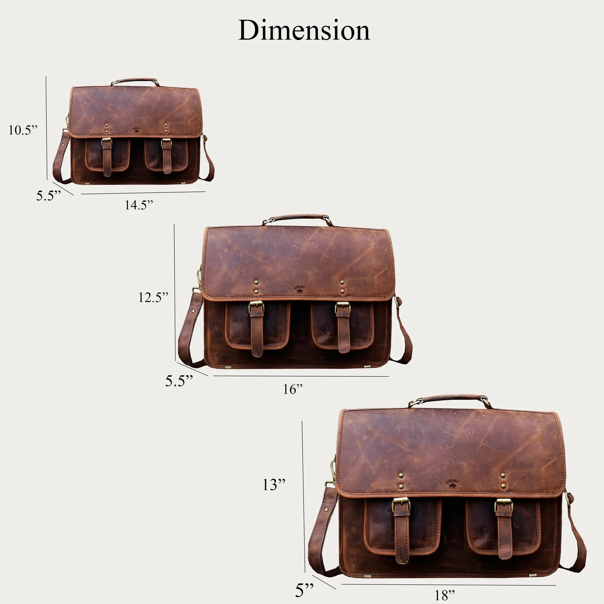 Distressed Brown Leather Laptop Messenger Bag – Full-Grain Vintage Briefcase for Professionals & Travelers (15.6")