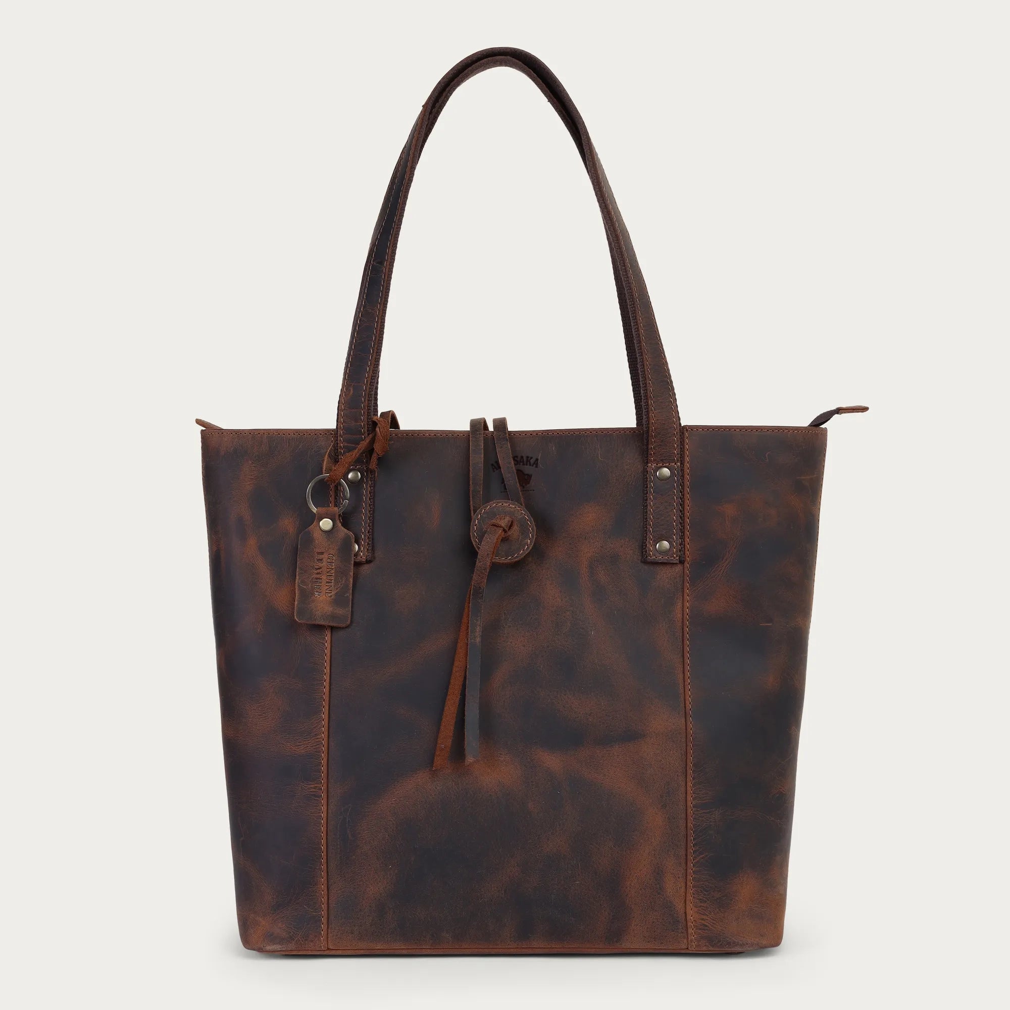 Amara Vintage Series Distress Brown Shopping Bag