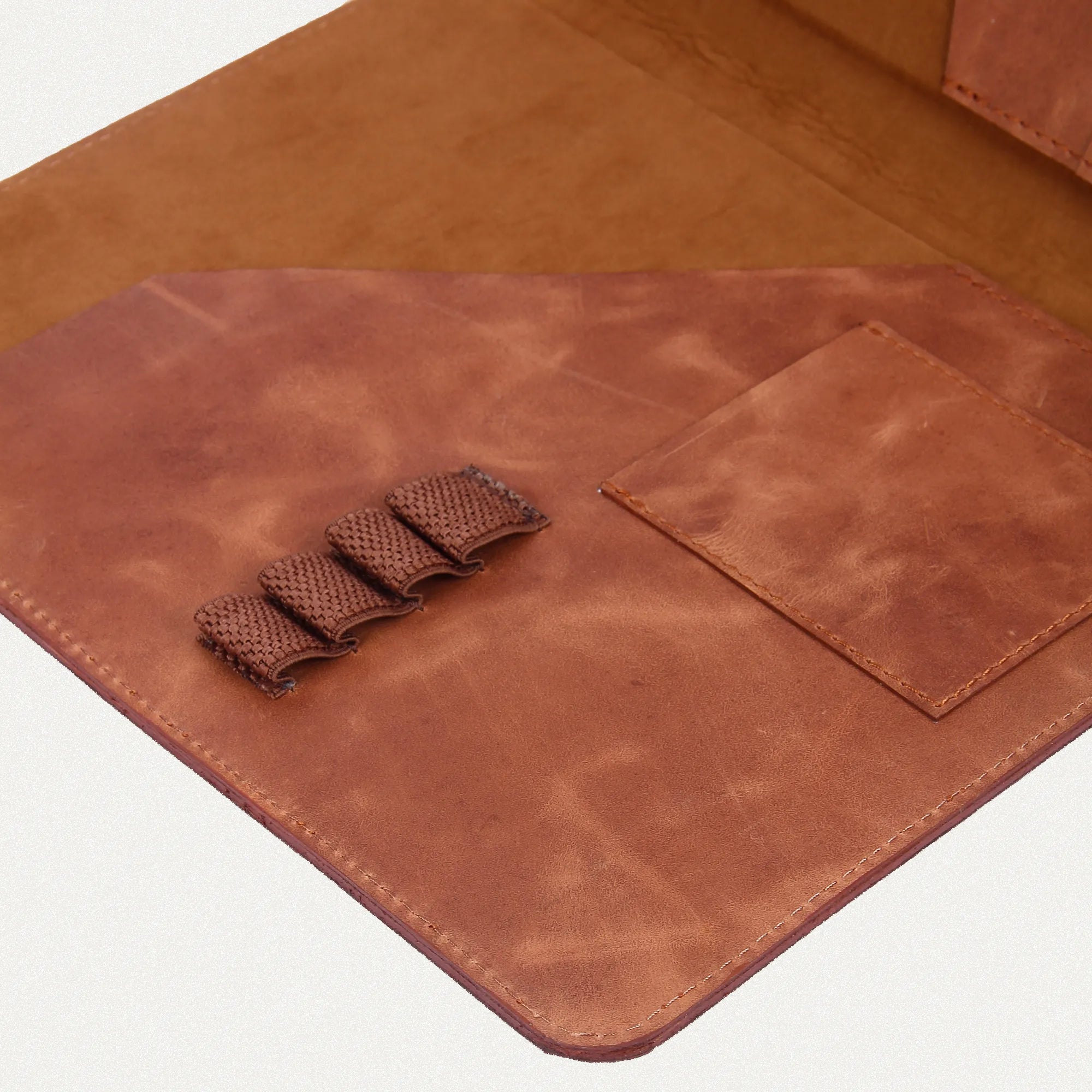 Tan Full-Grain Leather Portfolio – A4 & A5 Document Folder with Magnetic Closure