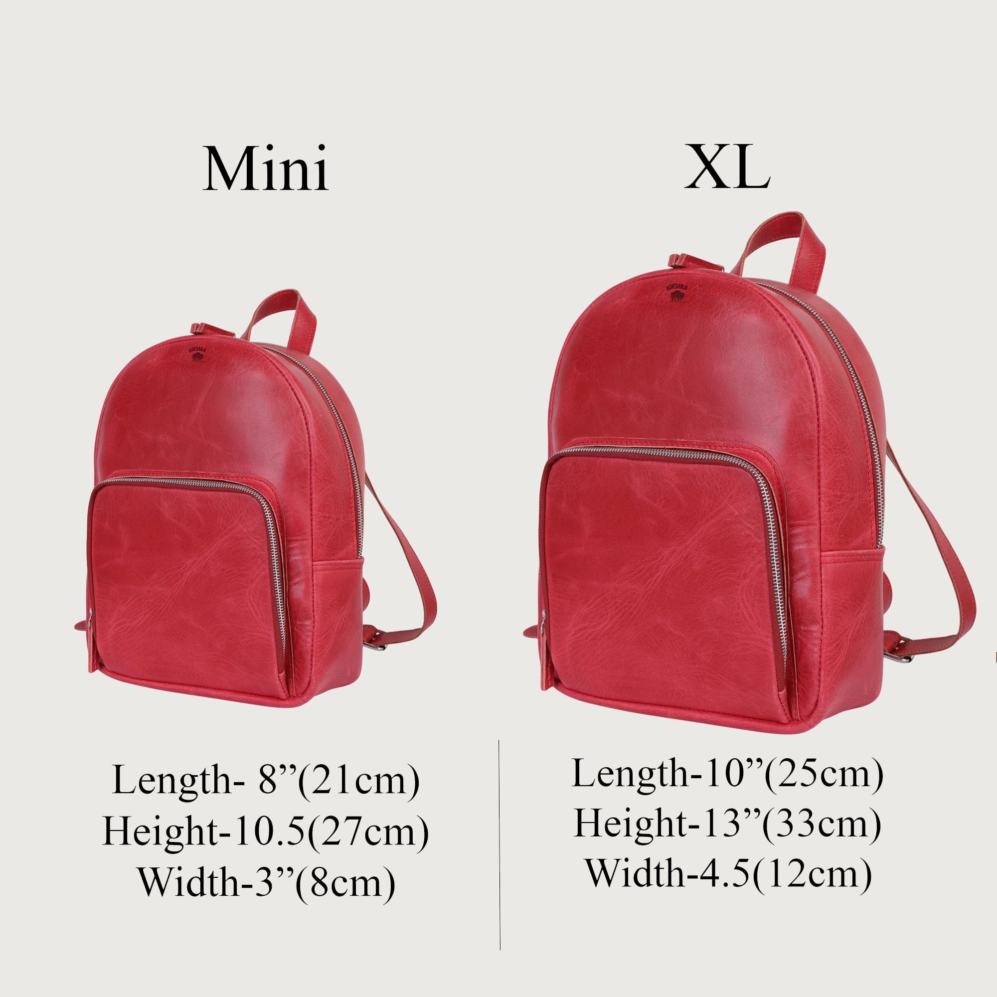 Red backpack - Bold Red Full-Grain Leather Backpack – Handmade Minimalist Daypack for Women | Personalized & Gift-Ready